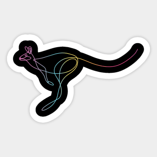 aesthetic kangaroo lineart illustration Sticker